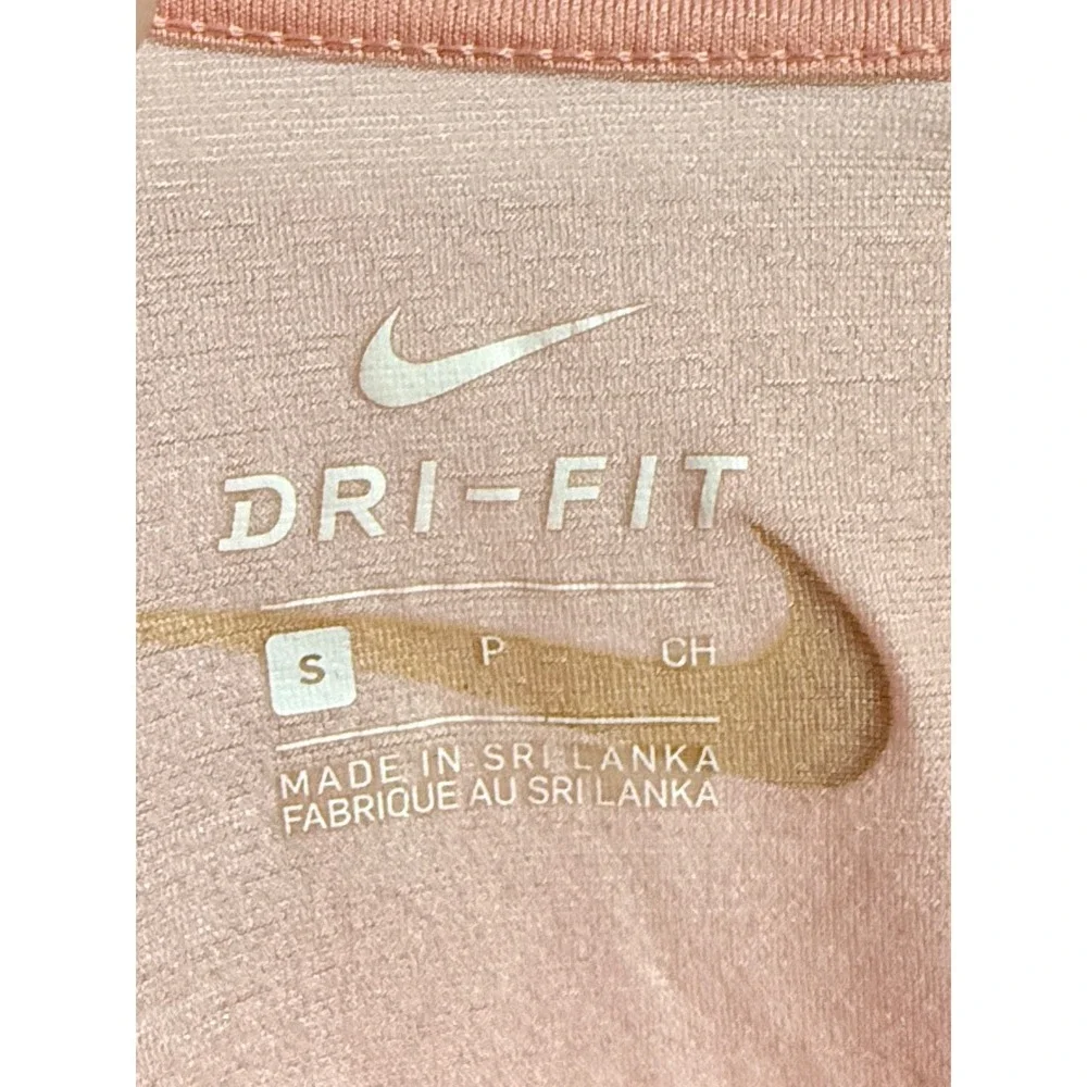 Nike Dri-FIT Training Shirt Small Peach Gold Glitter Athleisure Sparkly Sporty